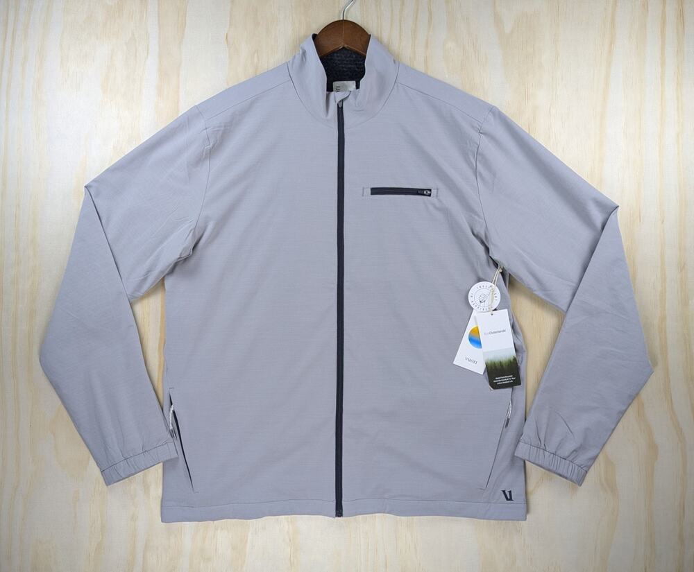 Vuori Men's XL Palomar Insulated Jacket Fog Grey Full Zip Grid Fleece Lined NWT
